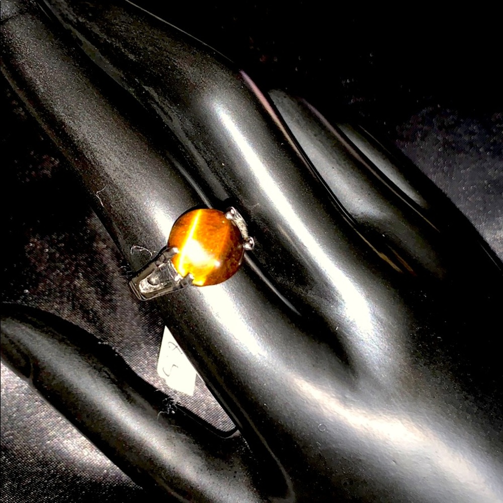 Vu Hard Stone Ring, tiger 🐅 eye 👁